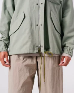 TAKIBI Herringbone Collarless Jacket