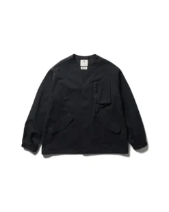 TAKIBI Herringbone Collarless Jacket