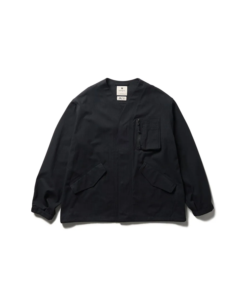 TAKIBI Herringbone Collarless Jacket