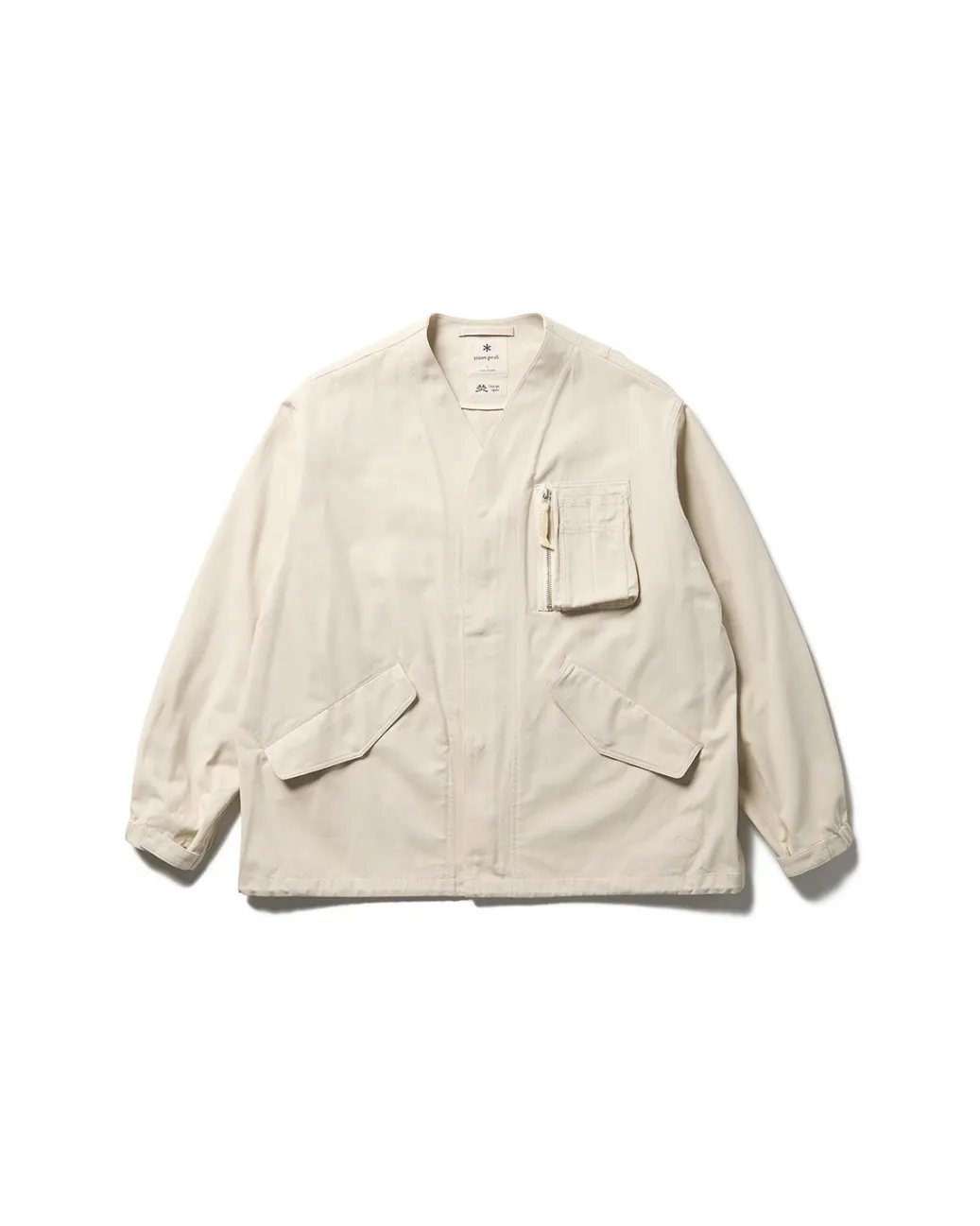 TAKIBI Herringbone Collarless Jacket
