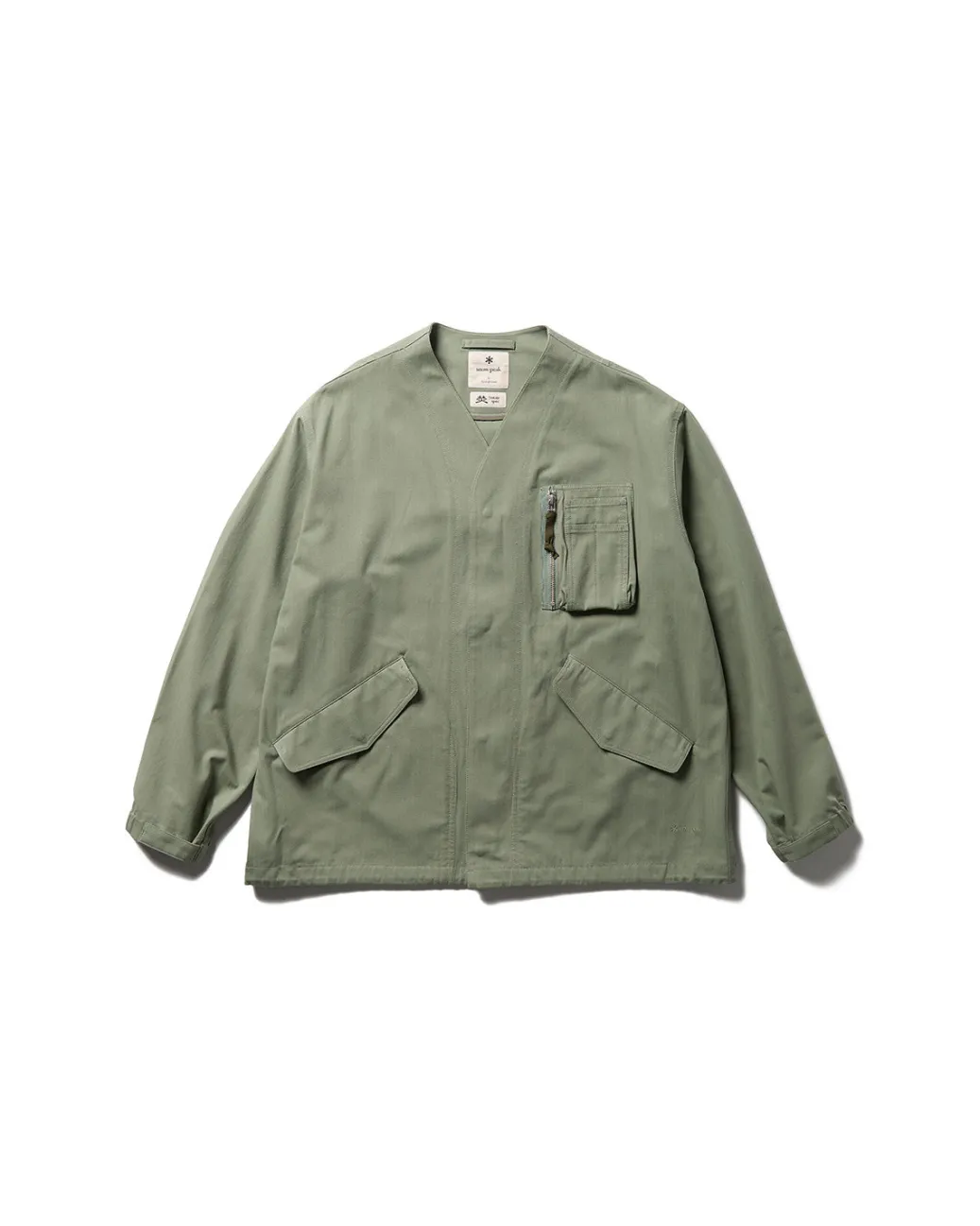 TAKIBI Herringbone Collarless Jacket