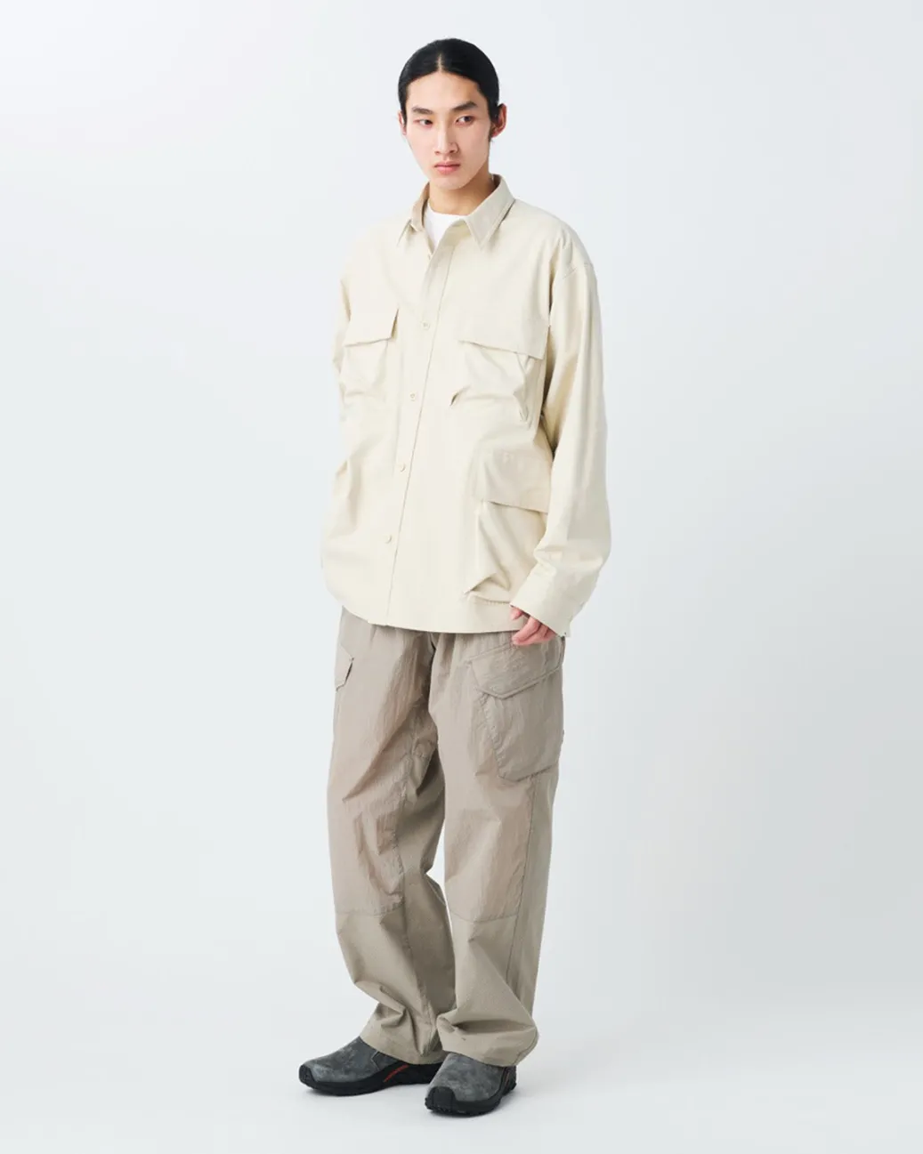 TAKIBI Herringbone Shirt Jacket