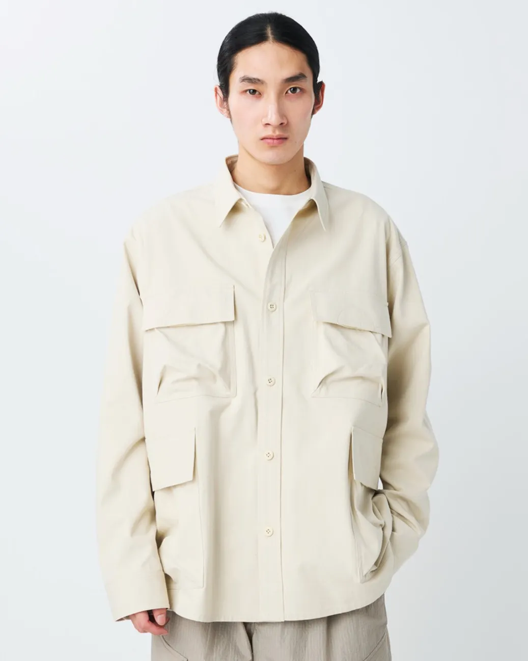 TAKIBI Herringbone Shirt Jacket